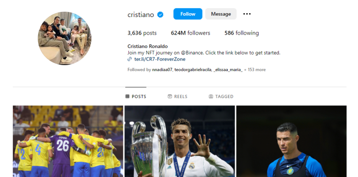 Instagrami i Cristiano Ronaldos